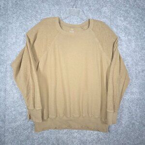 Aerie Women's Sweatshirt Crewneck Long Sleeve Pullover Gold Relaxed Fit  Size L